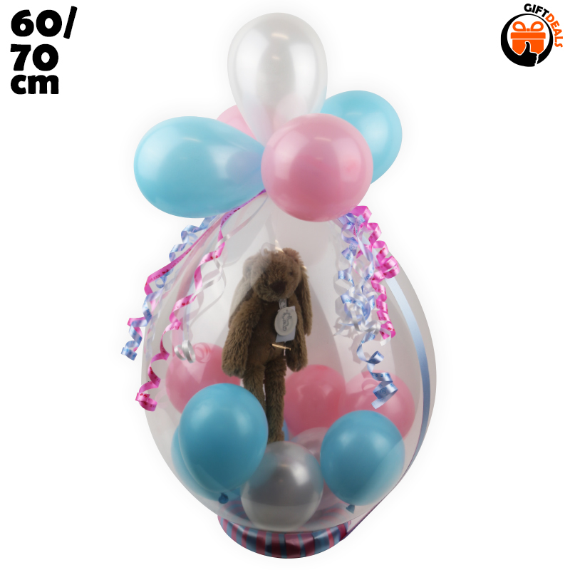 Gevulde cadeau ballon met Happy Horse Gender reveal