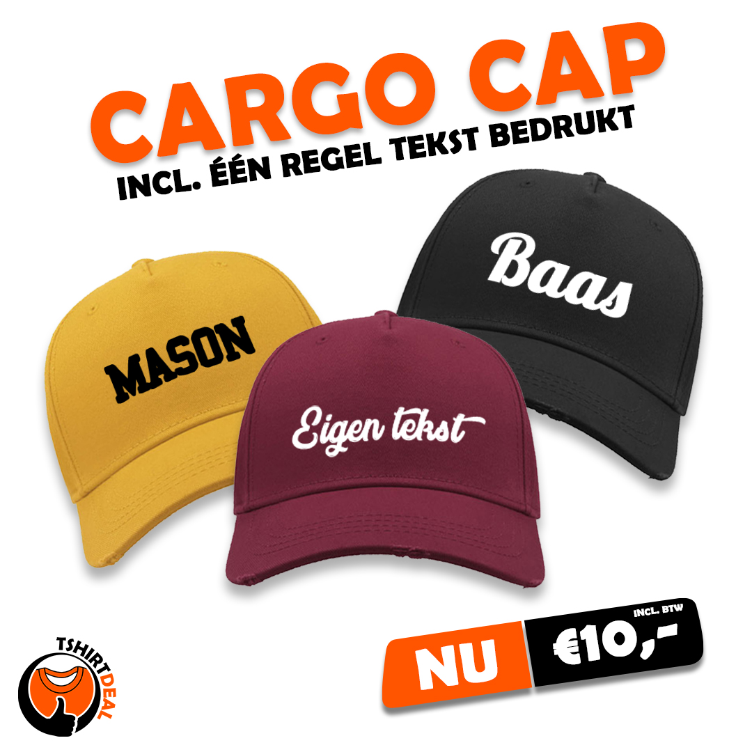 Cargo cap incl. tekst €10,-