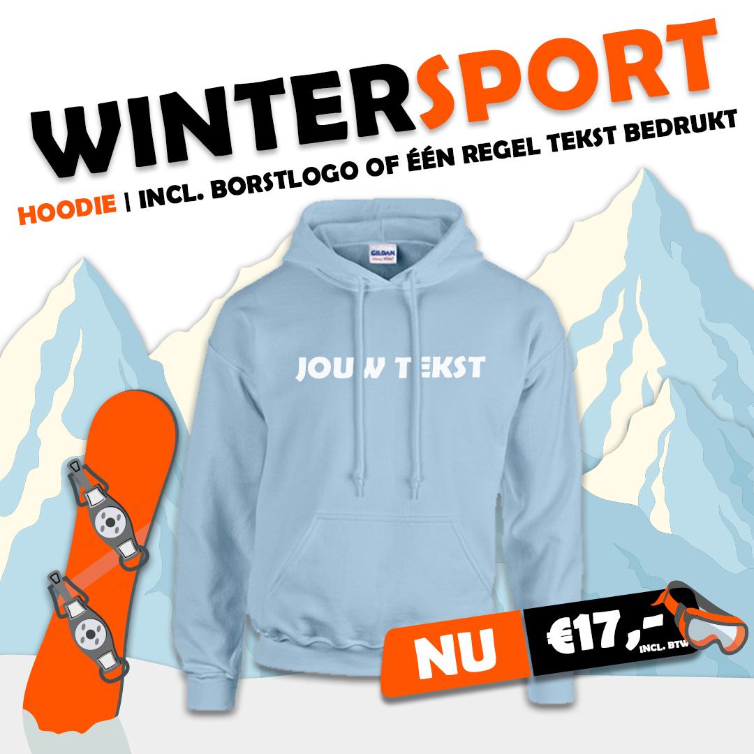 Wintersport hoodie bedrukken