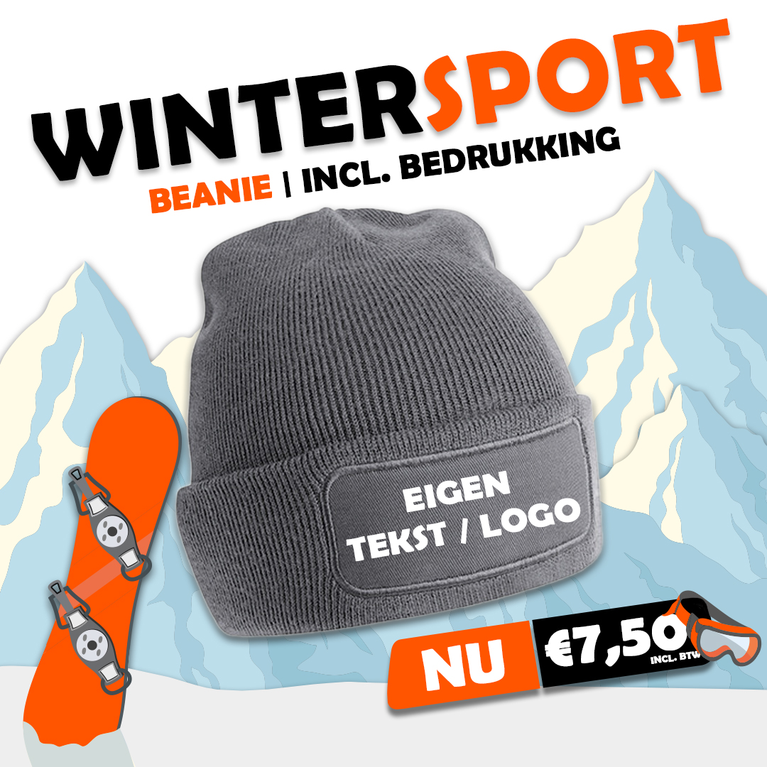 Wintersport muts bedrukken