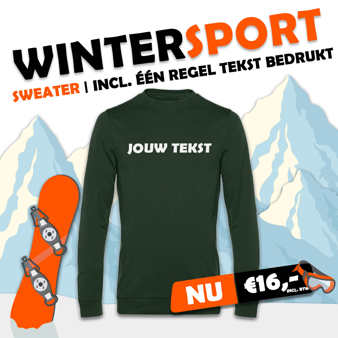 Wintersport sweater bedrukken