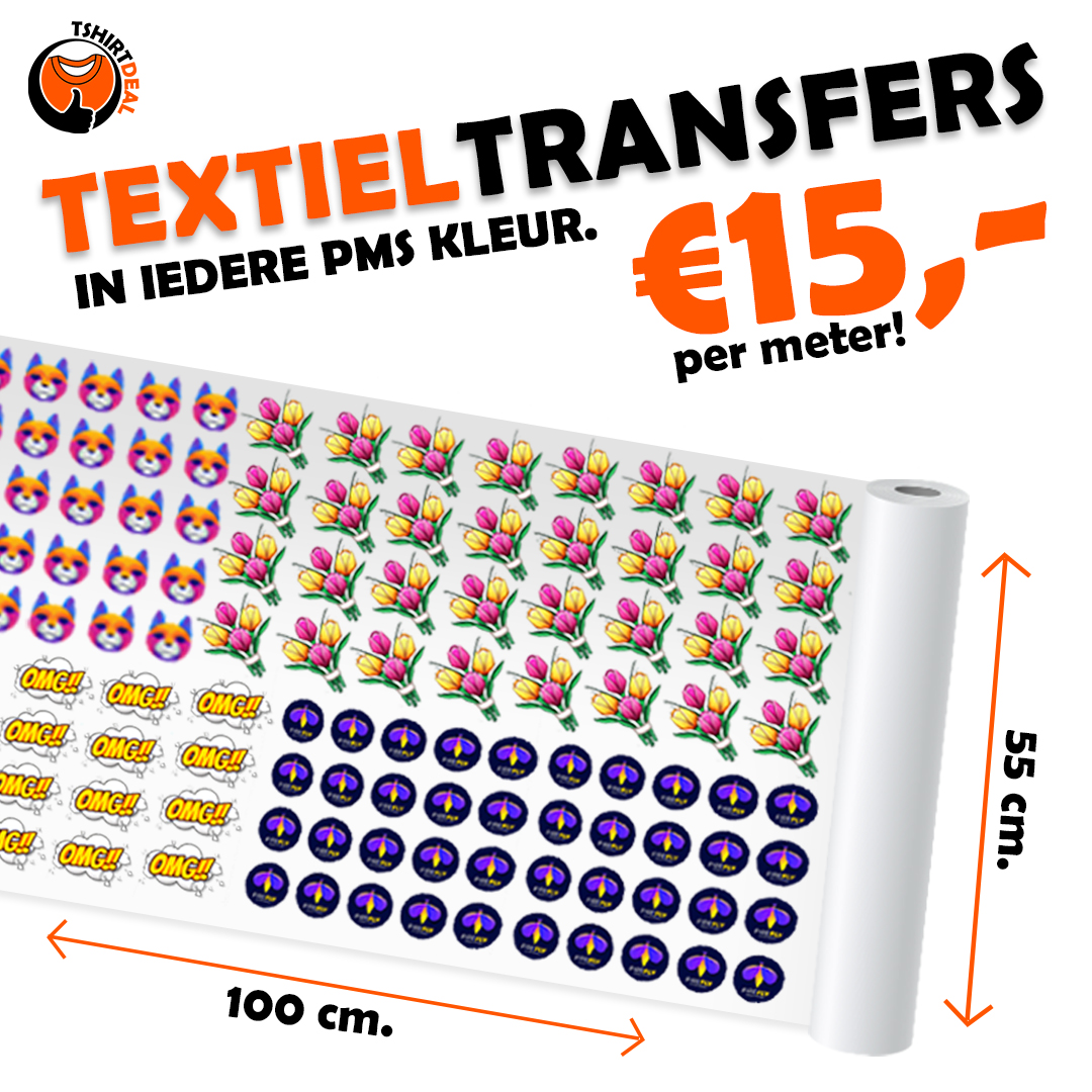 Textiel transfers per meter bestellen