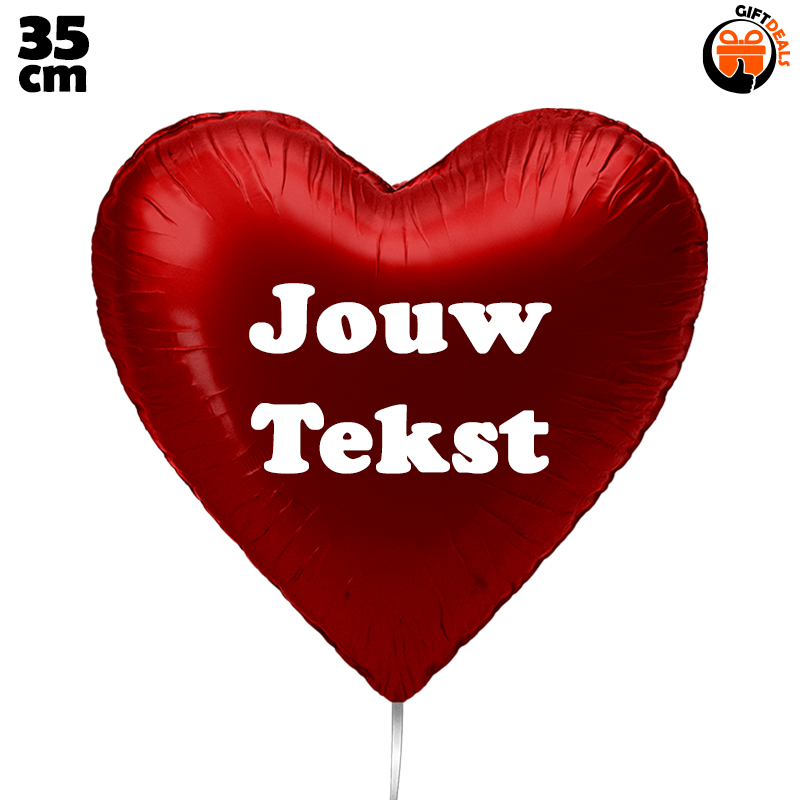 Hart ballon met eigen tekst