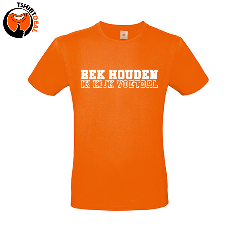 'Bek houden, ik kijk voetbal' heren T-shirt