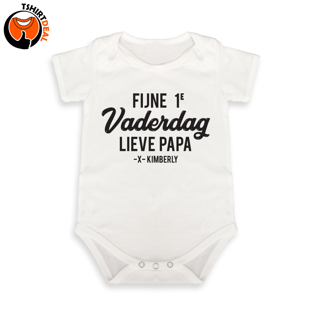 Babyromper ‘Fijne eerste Vaderdag’ incl. naam baby