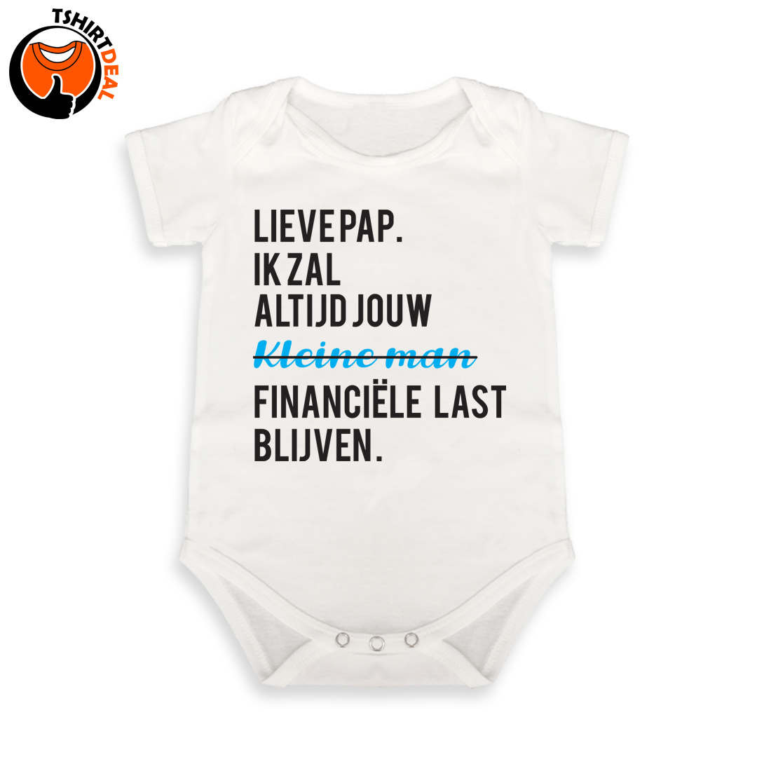 Babyromper 'financiële last (zoon)'