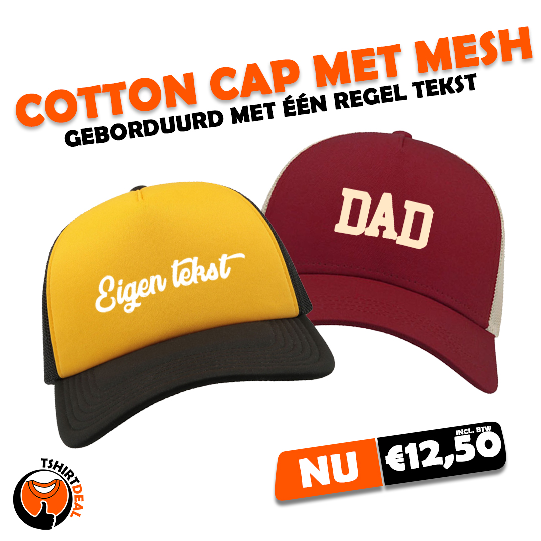 Cotton cap met mesh
