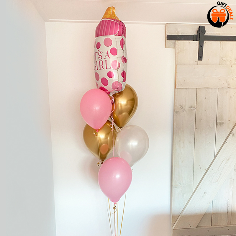 Trosje helium ballonnen 'It's a girl'