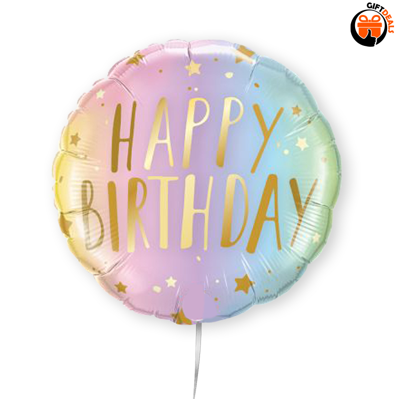 'Happy birthday' ballon rond pastel
