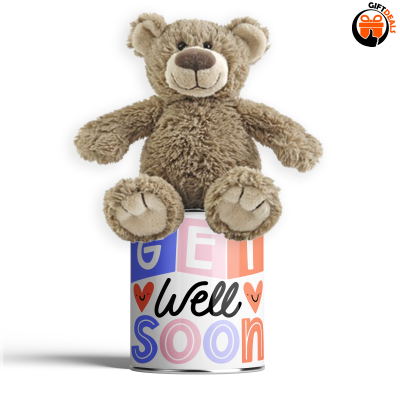 'Get well soon' blik met knuffelbeertje