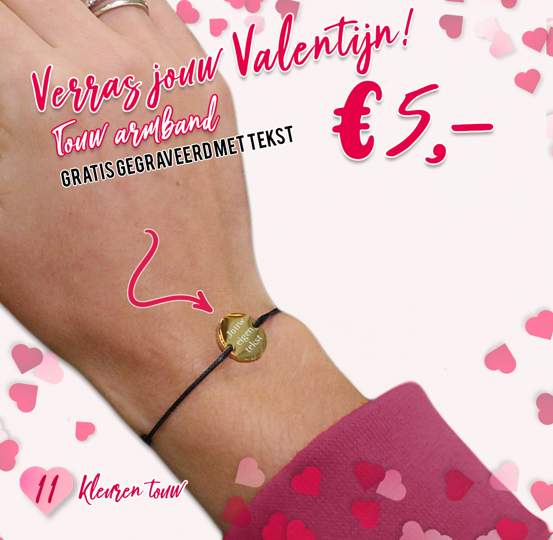 Touw armband graveren voor €5,-