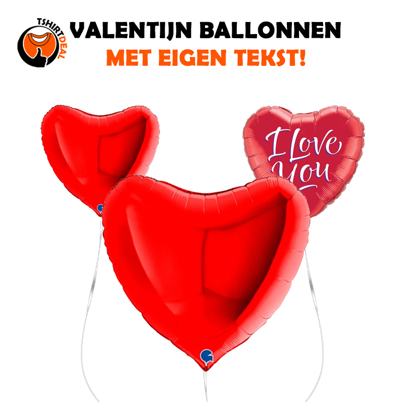 Hart ballon met eigen tekst